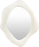 Textured White Concrete Wall Mirror