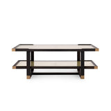 Cane and Espresso Rectangular Coffee Table