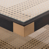 Cane and Espresso Rectangular Coffee Table