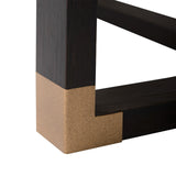 Cane and Espresso Rectangular Coffee Table