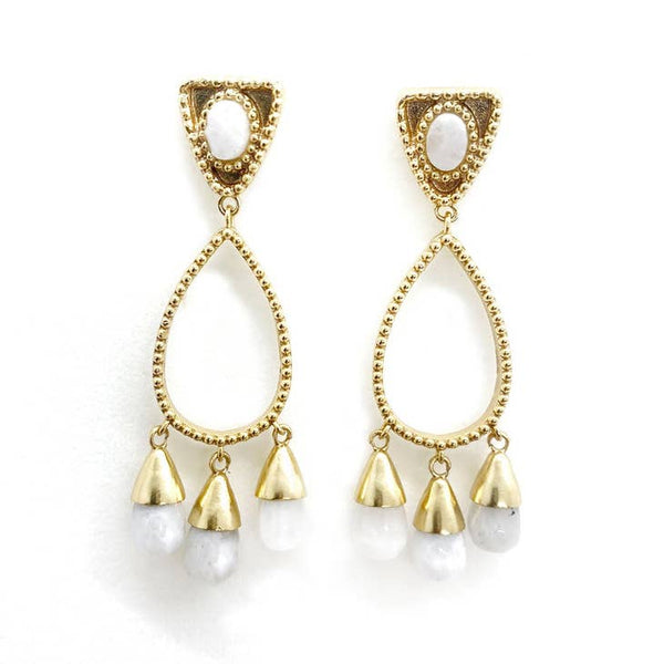 Claudia Drop Earring - Moonstone by Addison Weeks