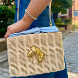 Derby Bow Clutch - Sky Blue