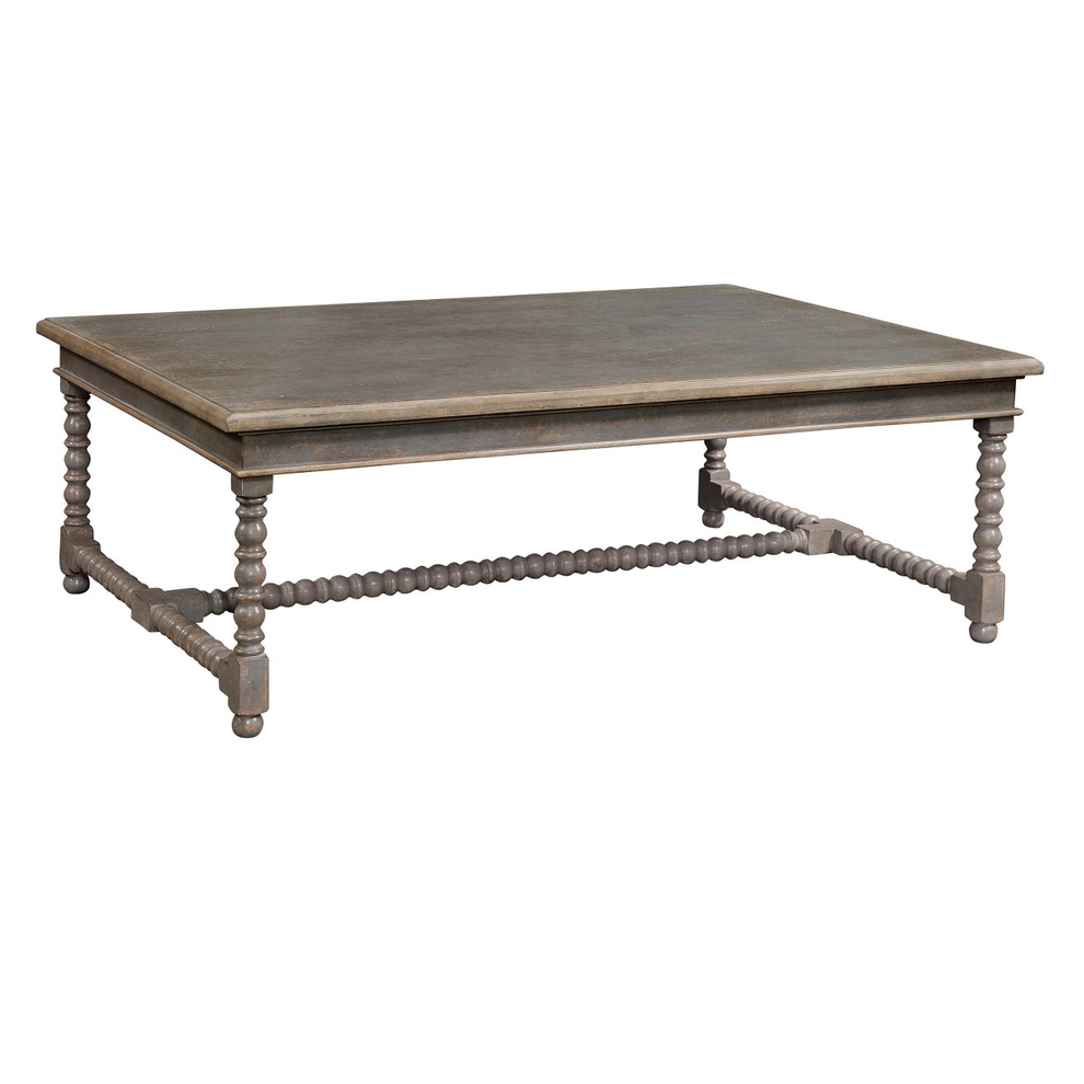 Handmade Italian Barley Twist Coffee Table Light Charcoal