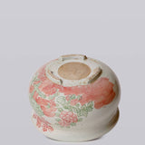 Four Seasons Pink & Green Porcelain Bulbous Cachepot