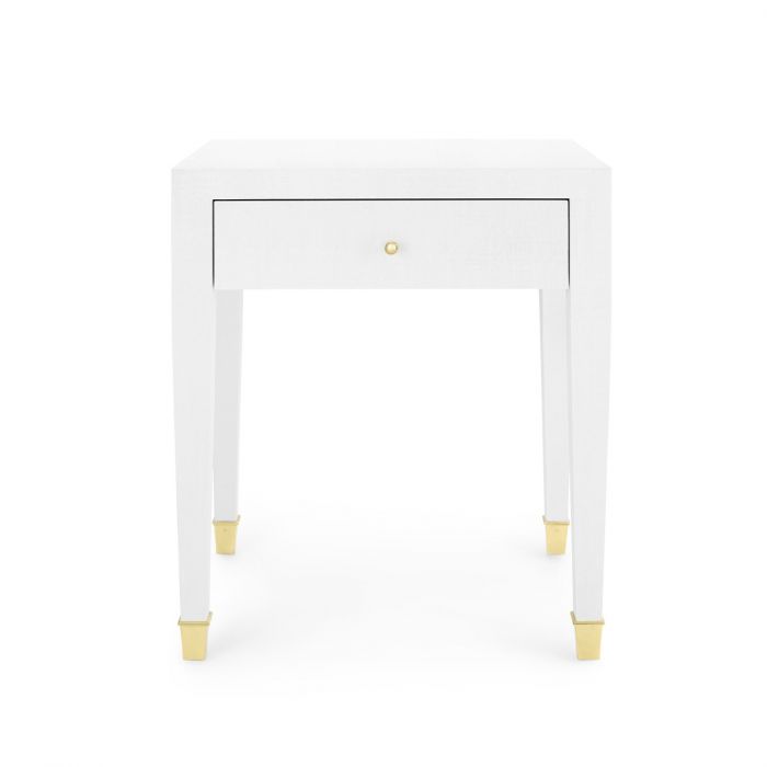 Claire 1 Drawer Cream Linen Small Nightstand/Side Table