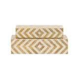 Chevron Bone Inlay Boxes (Pr)