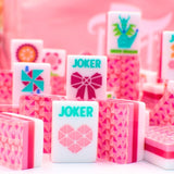 Crystal Prism Pink Mahjong with Bold Angles and Vibrant Vibes