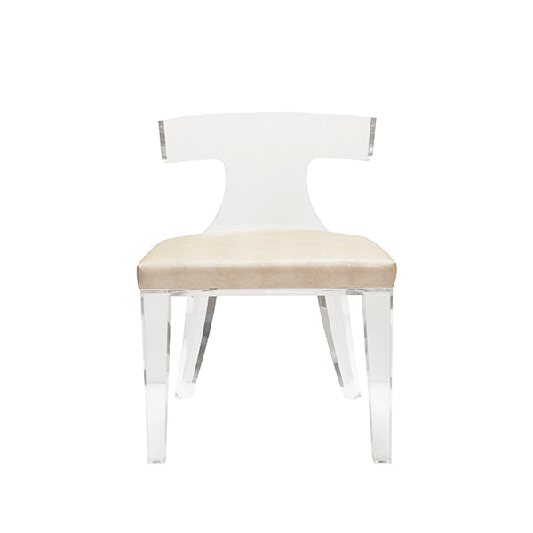Klismos Style Acrylic and Shagreen Dining Chair