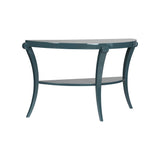 Teal Lacquer Demilune Console Table