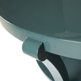 Teal Lacquer Demilune Console Table