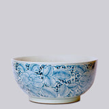 Blue and White Porcelain Rose Large Bowl