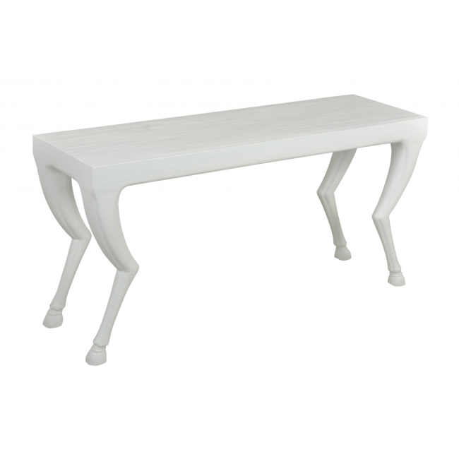 Hoof Detailed White Resin Console Table