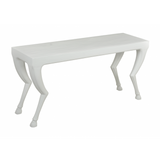Hoof Detailed White Resin Console Table