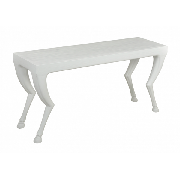 Hoof Detailed White Resin Console Table