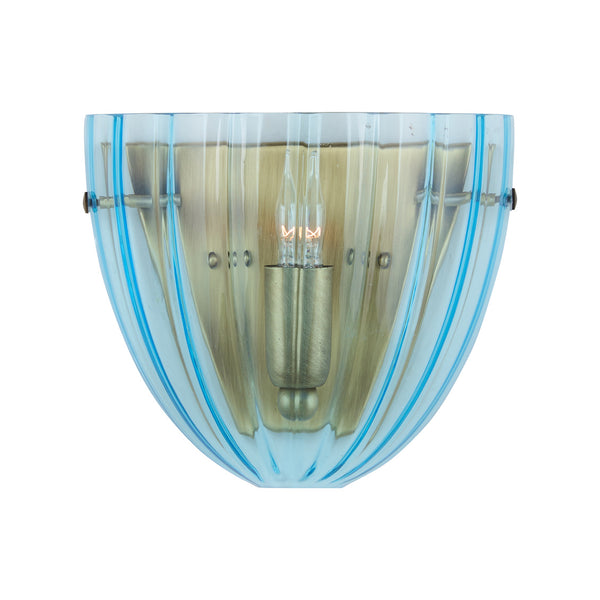 Aqua Blown Glass Sconce