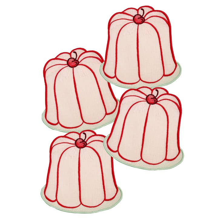 Jello Mold Cocktail Napkins, Set of 4