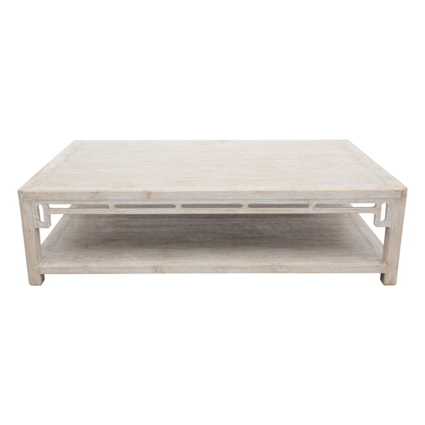 Ming Arch Coffee Table Weathered White Wash (Var. Sizes Avail)
