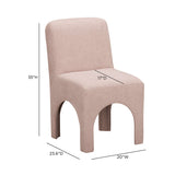 Light Pink Performance Chenille Arched Dining Chair