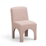 Light Pink Performance Chenille Arched Dining Chair