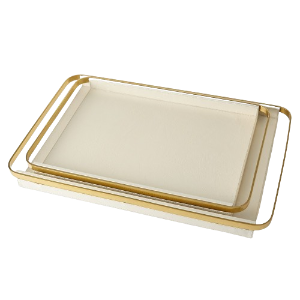 Milk Leather Serving Tray