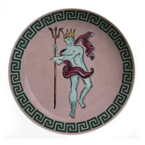 Ginori Inspired Poseidon's Journey Pink Poseidon Decorative Ceramic Plate