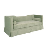 Skirted Tuxedo Style Sage Velvet Sofa