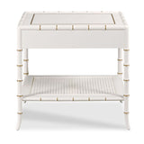 White Faux Bamboo Side Table