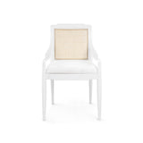 Carly Cane Sloped Arm Dining Chair Eggshell White