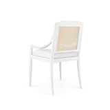 Carly Cane Sloped Arm Dining Chair Eggshell White