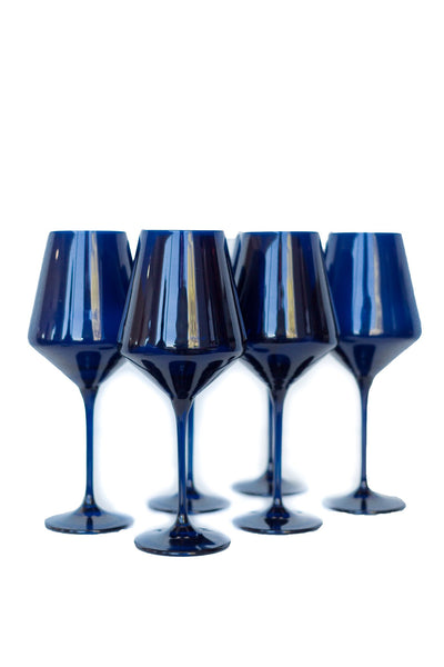 ESTELLE COLORED WINE STEMWARE - SET OF 6 {MIDNIGHT BLUE}