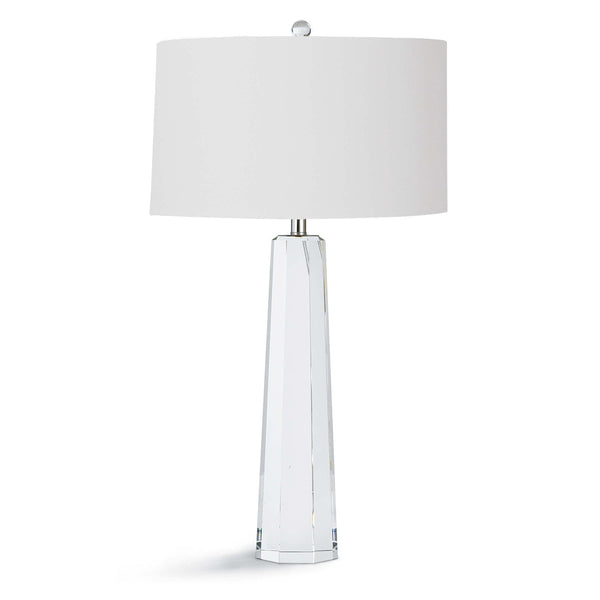 Tapered Hex Crystal Table Lamp