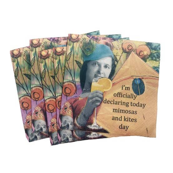 Mimosas & Kites Cocktail Napkin by Erin Smith Art (Set of 2)