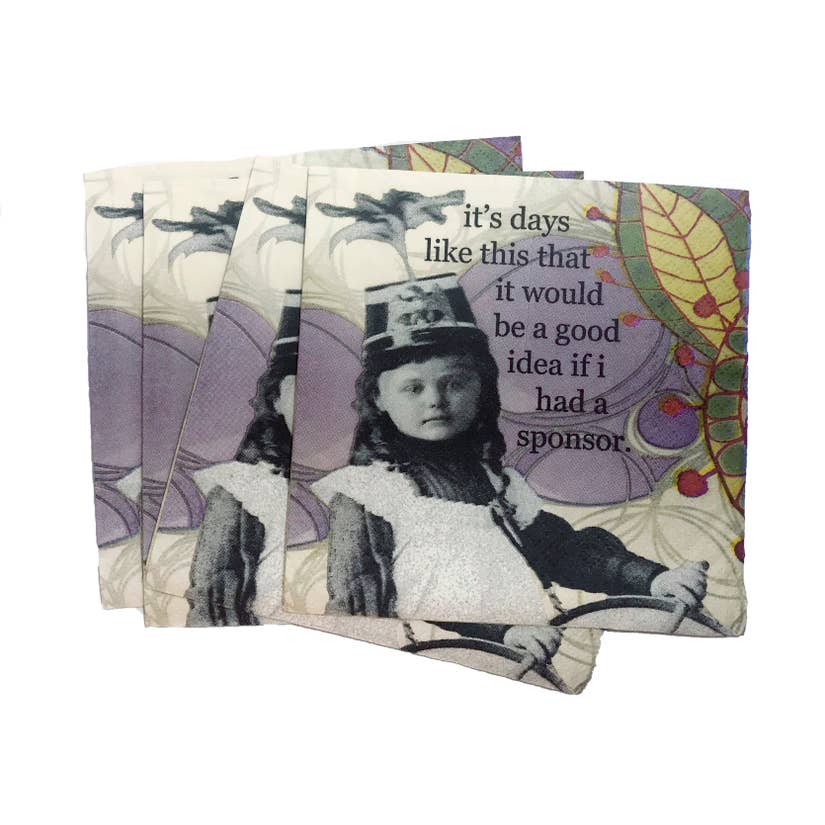 Sponsor Cocktail Napkin by Erin Smith Art (Set of 2)