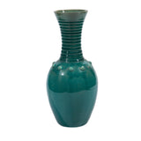 Vintage Green Carving Tall Neck Bottle Vase