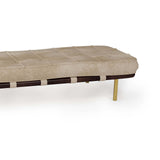 Tufted Gallery Bench Ivory or Brown