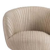 Pascal Pleated Leather Chair Cappuccino