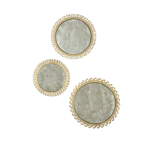 S/3 GREEK ISLES MIRRORS-ANTIQUE GOLD LEAF