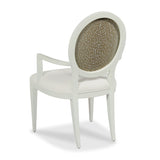 Ovale Arm Chair With Fawn Fabric Back