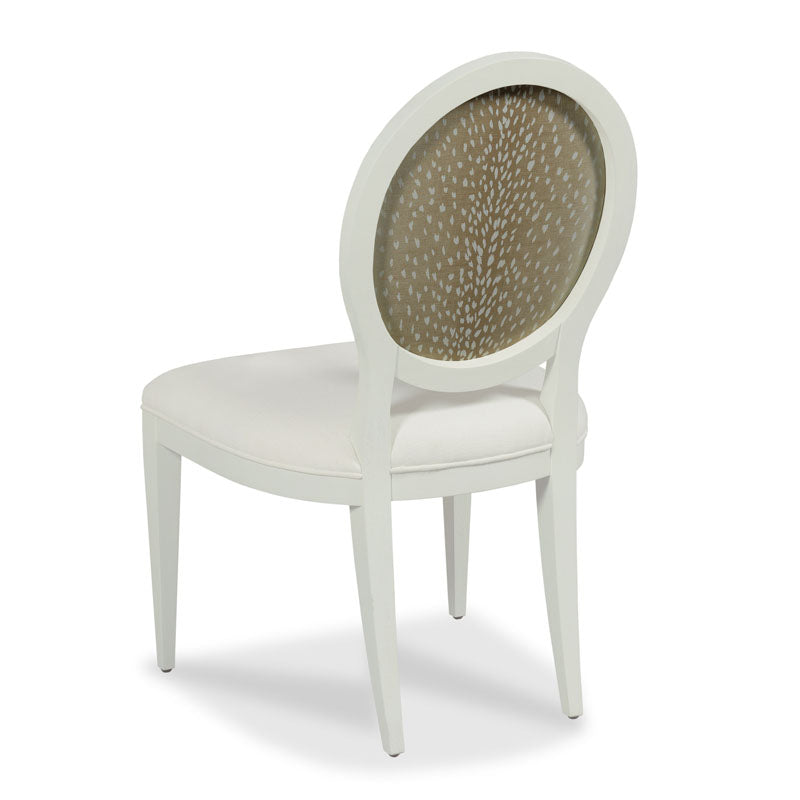 Ovale Side Chair With Fawn Fabric Back
