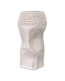 Perforated Matte White Tall Vase