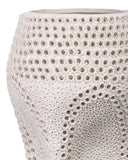 Perforated Matte White Tall Vase