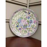 10" Inch Enameled Plate Vintage Chinese Hand Painted Porcelain Plate Flowers Motif