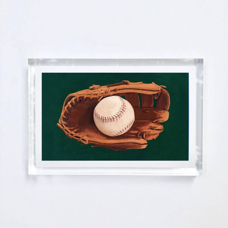 Baseball Print With Acrylic Frame