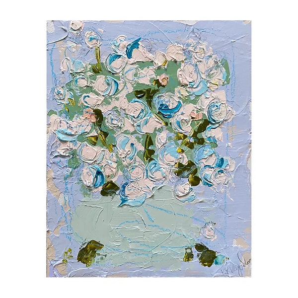 Vase with white roses by Kelsey Reynolds SOLD OUT