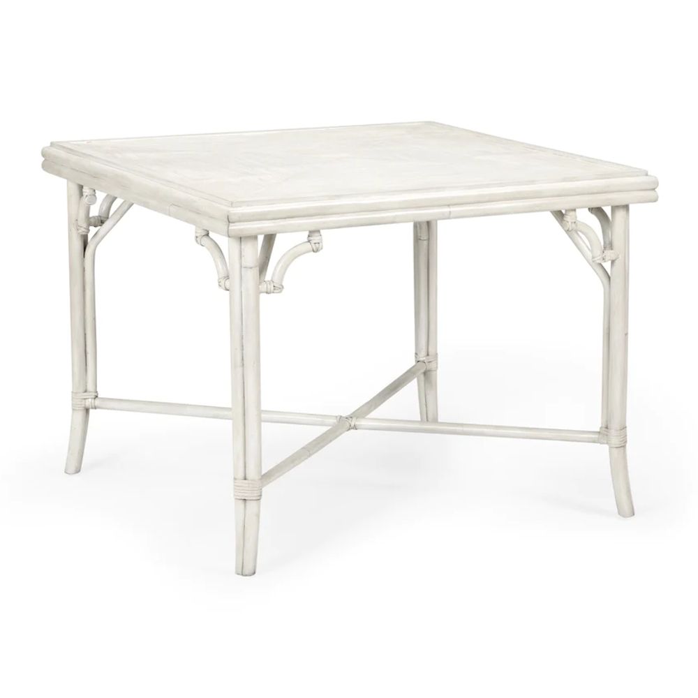 Whitewashed Bamboo Game Table
