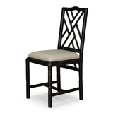 Birch Black Finish Linen Bamboo Dining Chair (Set of 2)
