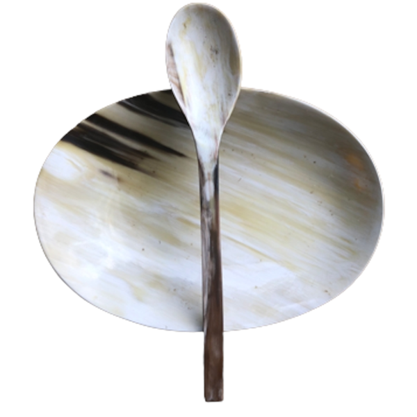 Ankole Horn Bowl + Spoon Set