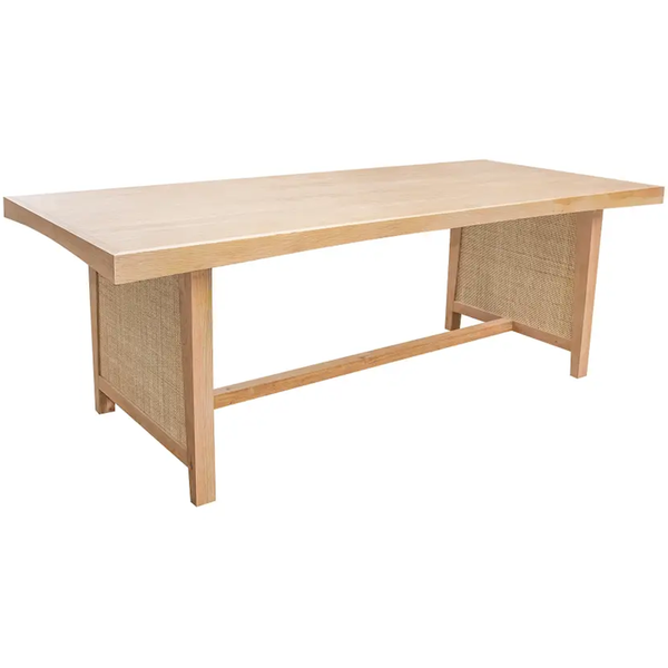 Cane Oak Rectangle Dining Table