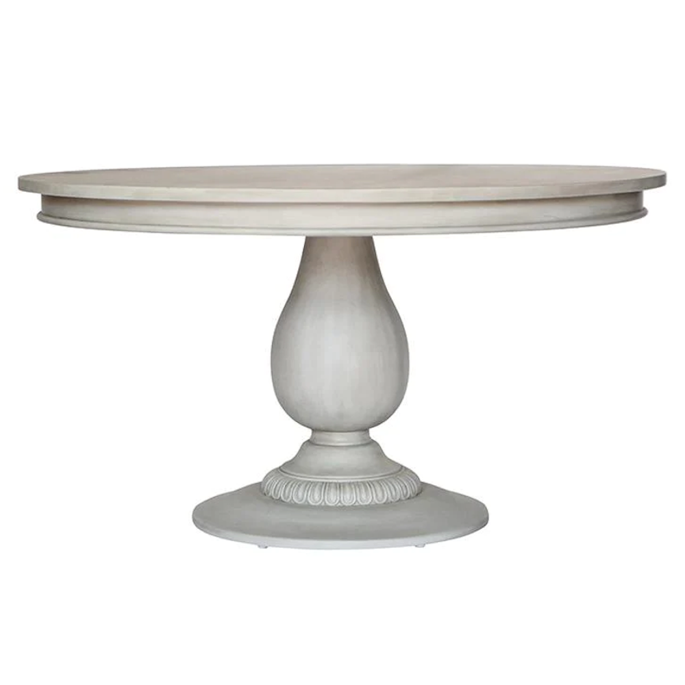 Charlotte Pedestal Table - Aged French Grey