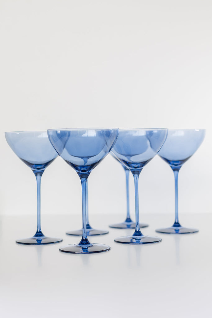ESTELLE COLORED MARTINI GLASS - SET OF 6 {COBALT BLUE}